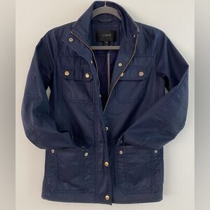 J.Crew Downtown Field Jacket Utility Navy Coated Coat
